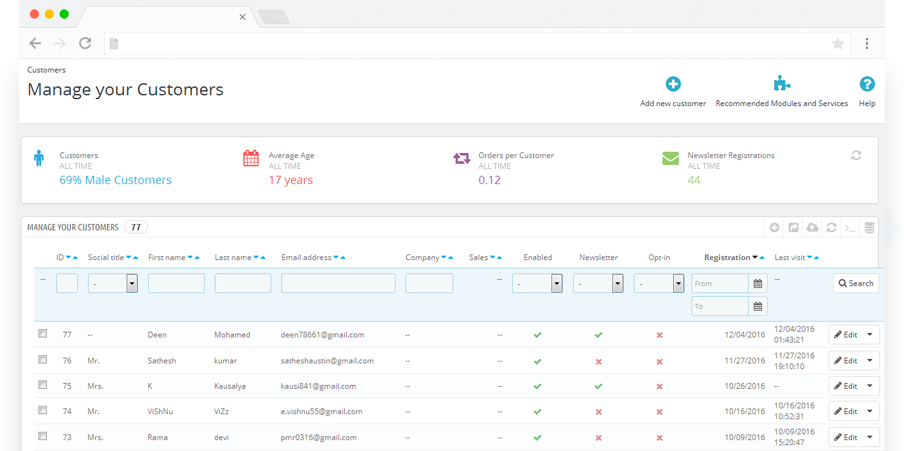 Manage your Customers