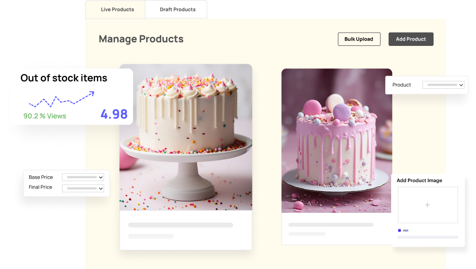 Manage Products store builder online
